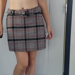 Primark Black, white,‎ and Pink Plaid Miniskirt